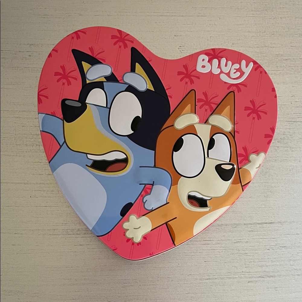 Bluey Heart-Shaped Cartoon Tin